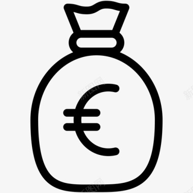 欧元包钱财富图标图标