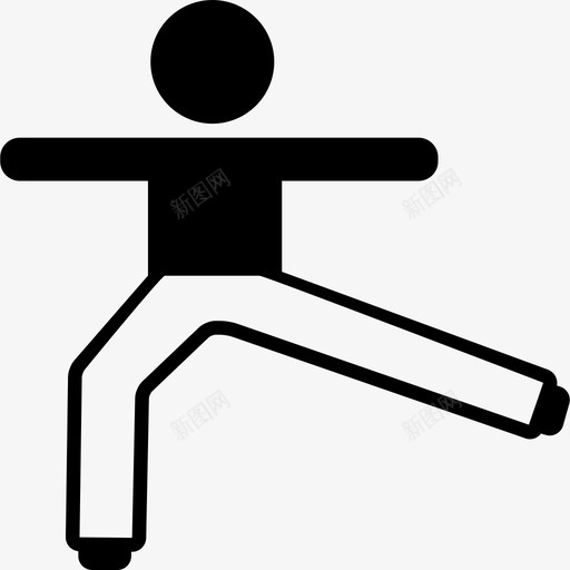 男人伸展手臂和一条腿弯曲另一条腿运动图标svg_新图网 https://ixintu.com 弯曲另一条腿 瑜伽 男人伸展手臂和一条腿 运动