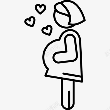 心脏怀孕女性超薄图标图标