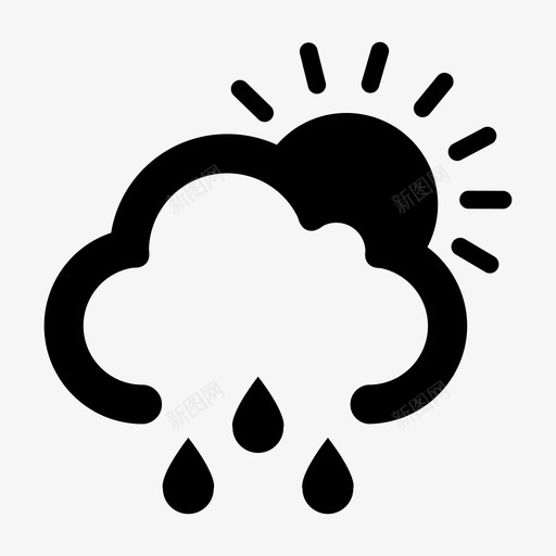 雨气候大雨图标svg_新图网 https://ixintu.com 大雨 天气 天空 气候 雨