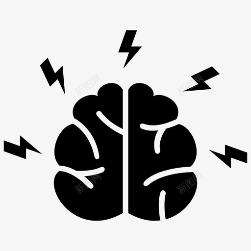大脑头脑风暴神经科学图标svg_新图网 https://ixintu.com 大脑 头脑风暴 思维 教育训练集1第3部分 神经科学