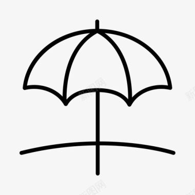 雨伞海滩沙滩伞图标图标