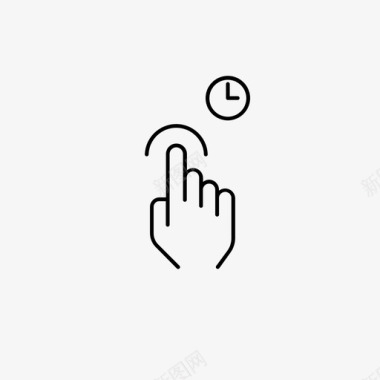 一个手指长按手势手图标图标