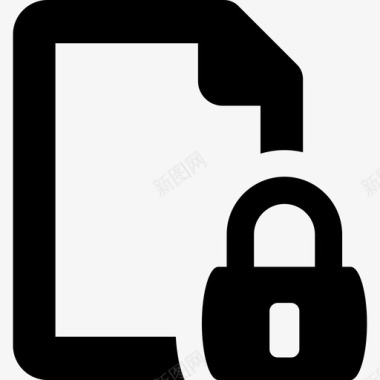 锁定文件安全网络象形图图标图标