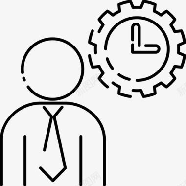 工作日时间商务人员时钟图标图标