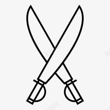 刀十字剑军刀图标图标