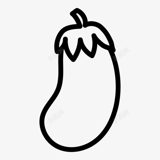 茄子食物蔬菜图标svg_新图网 https://ixintu.com 茄子 蔬菜 食物