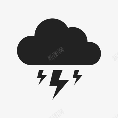 闪电电雨图标图标
