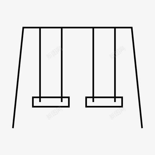 秋千摇椅游戏图标svg_新图网 https://ixintu.com 学校 摇椅 操场 游戏 秋千