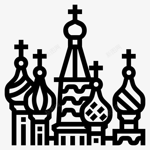 俄罗斯亚洲地标图标svg_新图网 https://ixintu.com 亚洲 亚洲国家地标 俄罗斯 圣巴西尔斯大教堂 地标 莫斯科
