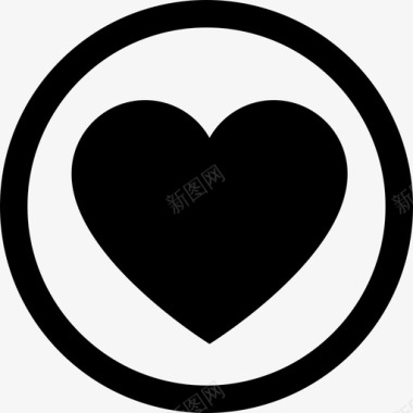 爱的圆形状和平和爱图标图标