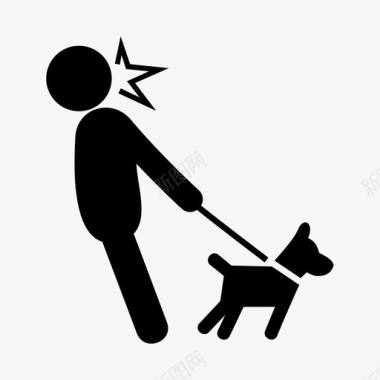 遛狗动物人图标图标