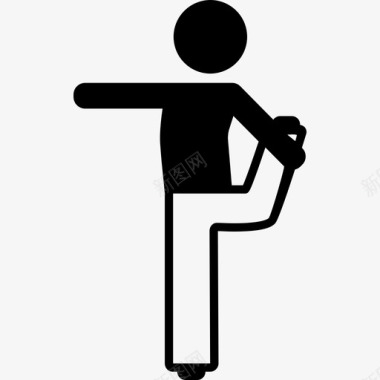 折叠腿的男人运动瑜伽图标图标