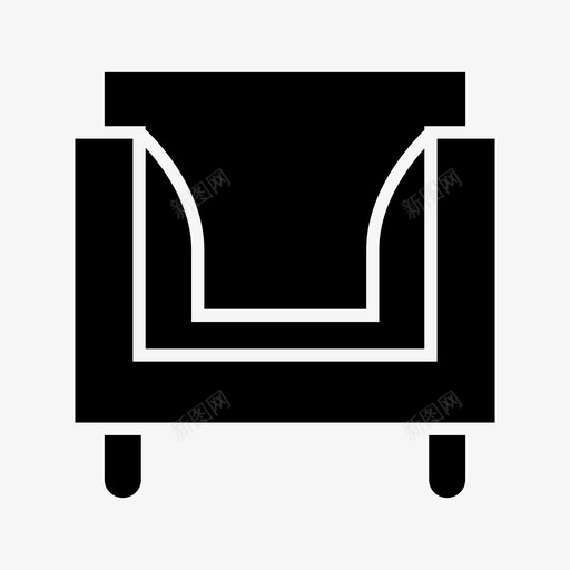 沙发扶手椅家具图标svg_新图网 https://ixintu.com 家具 扶手椅 沙发