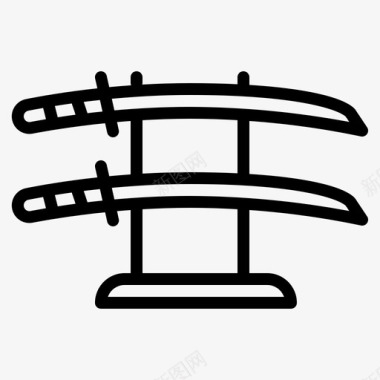 武士剑曲线日语图标图标