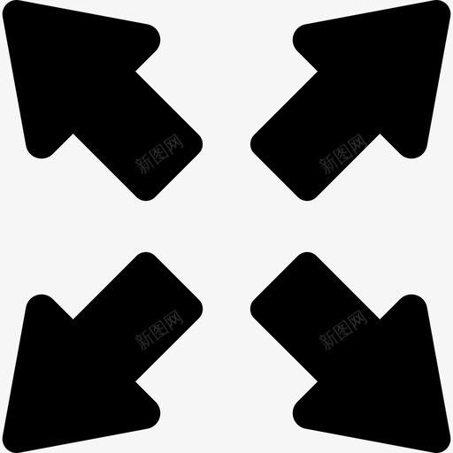 四个展开箭头网络象形图图标svg_新图网 https://ixintu.com 四个展开箭头 网络象形图
