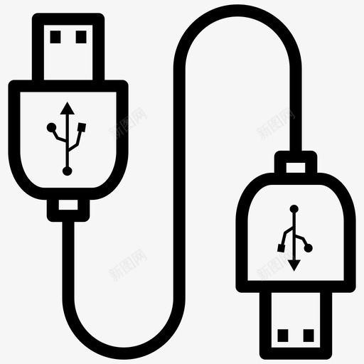 usb连接电缆充电器图标svg_新图网 https://ixintu.com usb连接 充电器 数据 数据处理 电缆
