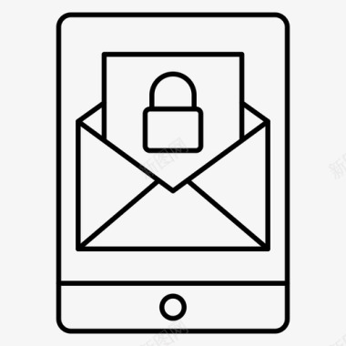 邮件锁信息手机图标图标