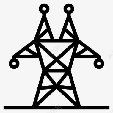电力线铁塔电力图标图标