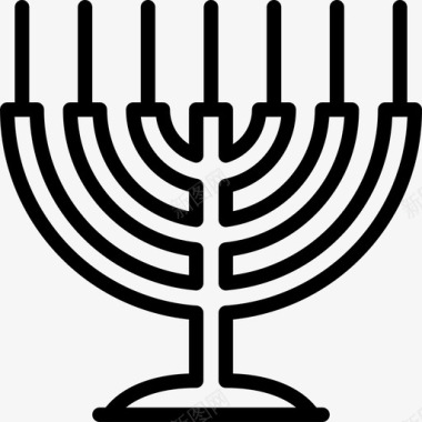 大烛台犹太教直系图标图标