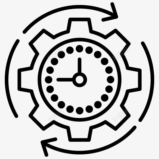 时间管理思维导图计划图标svg_新图网 https://ixintu.com 思维导图 时间安排 时间管理 时间计划 网络和搜索引擎优化线图标 计划