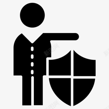 商业防御商业保险概念商业保护图标图标