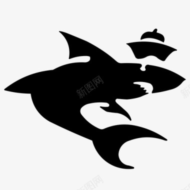 鲨鱼危险鱼图标图标