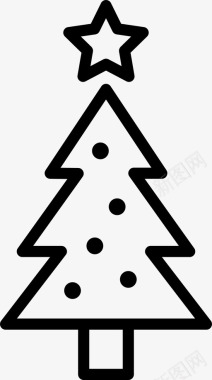 圣诞树假日松树图标图标