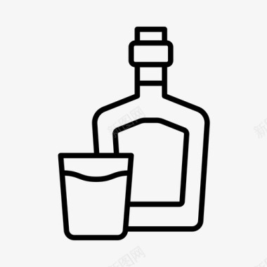 波旁威士忌酒精饮料图标图标