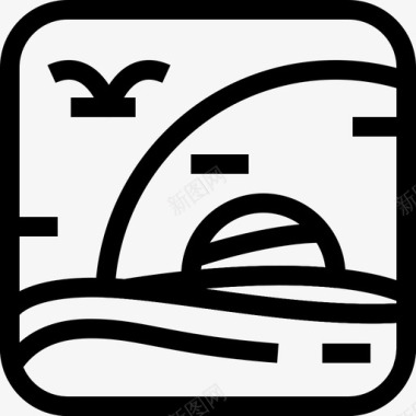 海滩上的帽子假日大海图标图标