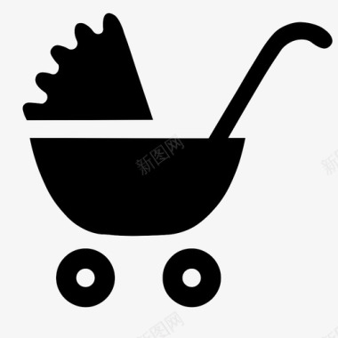 婴儿车马车运载工具图标图标