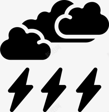 雷雨云天气预报图标图标