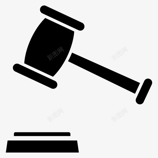 木槌锤子正义图标svg_新图网 https://ixintu.com 木槌 正义 法律 财产 锤子