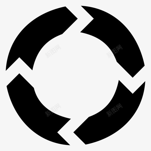 循环箭头圆圈图标svg_新图网 https://ixintu.com 圆圈 圆形 循环 方向 箭头 顺序