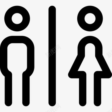 浴室机场标志直线图标图标
