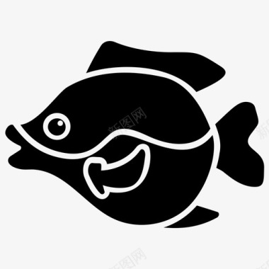 太阳鱼水生鱼淡水鱼图标图标