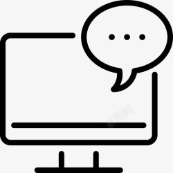 计算机与通信信息图片具有信息通信和媒体的线性计算机屏幕图标高清图片