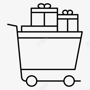 购物车礼品礼物图标图标