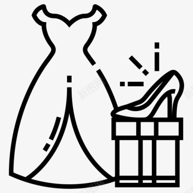 新娘收藏衣服礼服图标图标
