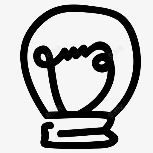 灯泡创意手绘图标svg_新图网 https://ixintu.com 创意 创新 手绘 灯泡