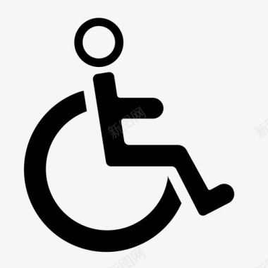 无障碍浴室残疾人图标图标