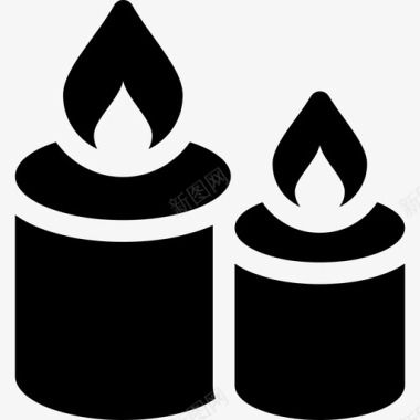 蜡烛在温泉中放松图标图标