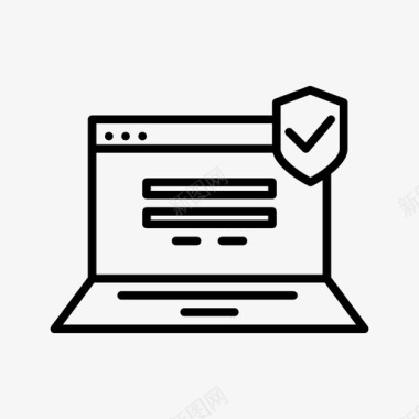 笔记本电脑帐户安全登录受保护图标图标