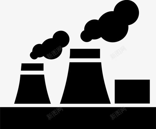 发电厂工厂工业图标svg_新图网 https://ixintu.com 发电厂 工业 工厂 核电站 污染