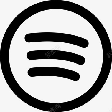 Spotify徽标社交网站线性图标图标
