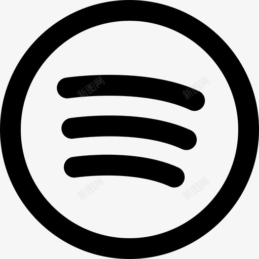 Spotify徽标社交网站线性图标svg_新图网 https://ixintu.com Spotify徽标 社交网站 线性