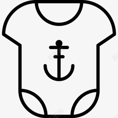 男婴带锚的衣服时尚幼稚图标图标