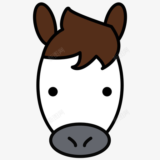 horsesvg_新图网 https://ixintu.com horse 填充 多色 可爱 圆润