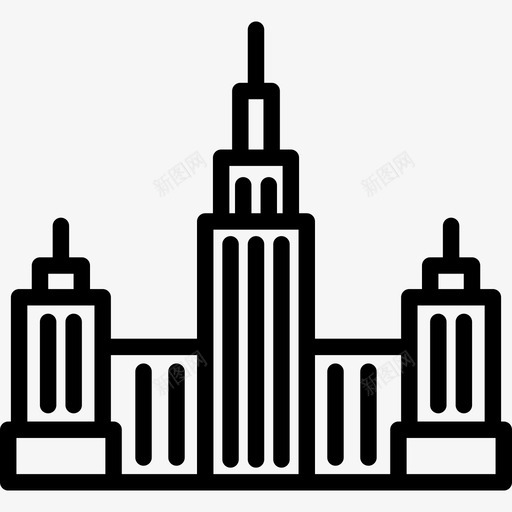 摩天大楼市中心直线型图标svg_新图网 https://ixintu.com 市中心 摩天大楼 直线型