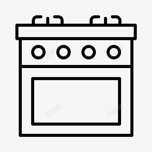 烤箱电器热板图标svg_新图网 https://ixintu.com 厨房 炉灶 烤箱 热板 电器